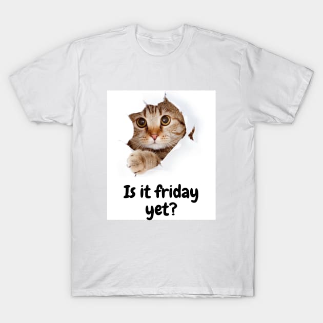 Is it Friday yet kitty? T-Shirt by Doodle and Things